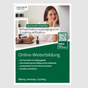 Plakat »Rehabilitations­pädagogische Zusatzqualifikation«