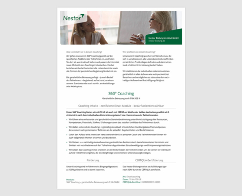 Produktblatt »360° Coaching«