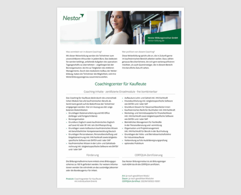 Produktblatt »Coachingcenter Kaufleute«