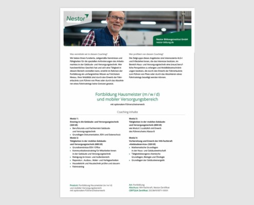 Produktblatt »Hausmeister«