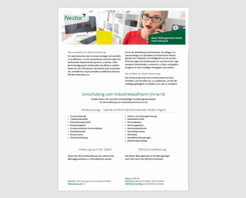 Produktblatt »Industriekaufmann«