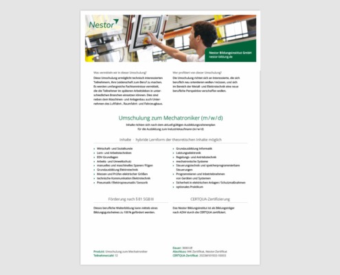 Produktblatt »Mechatroniker«