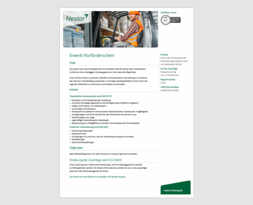 Produktblatt »Flurförderschein«